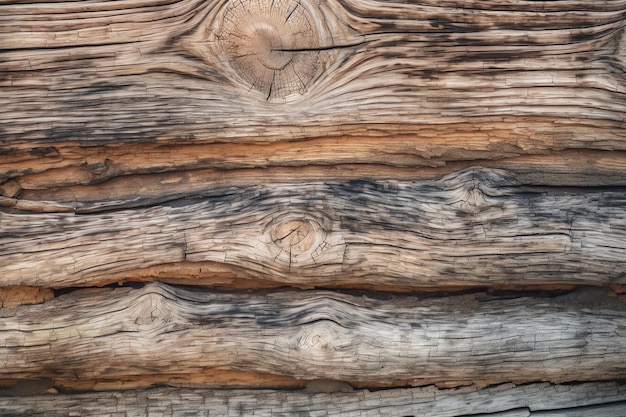 A close up of a wooden wall with a rough texture.