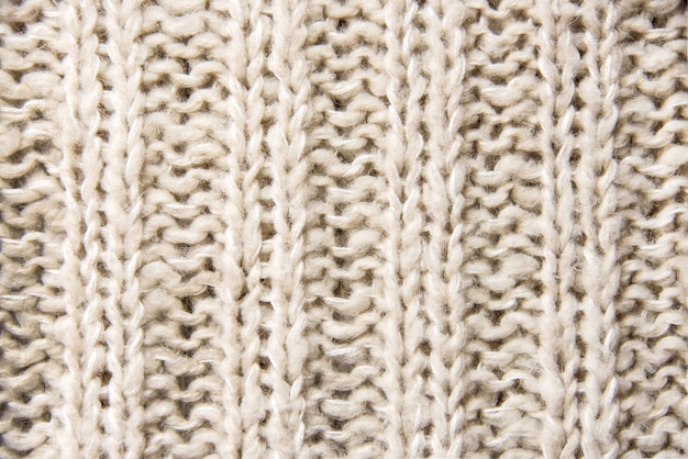 Close up of woolen knitted texture