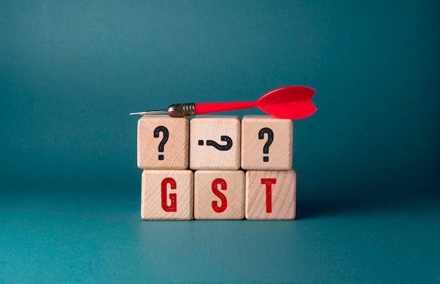 Close up Of Words with GST , Business Concept idea