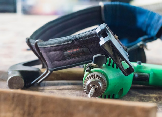 Photo close-up of work tools