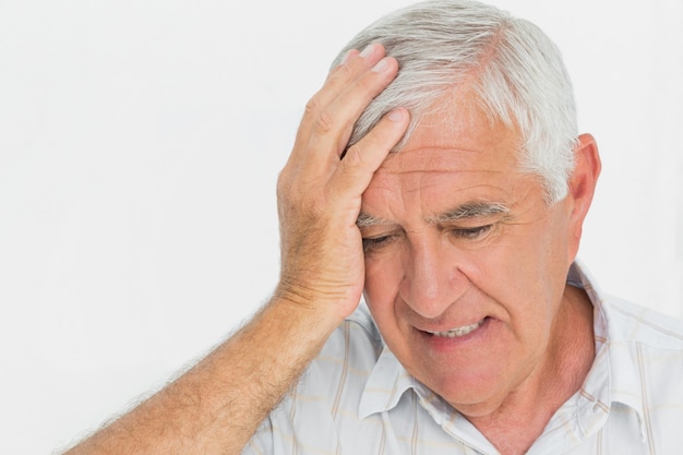 Close-up of a worried senior man