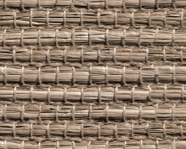 A close up of a woven chair with a white background.