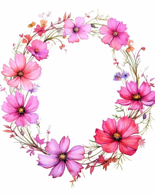 A close up of a wreath of flowers on a white background generative ai