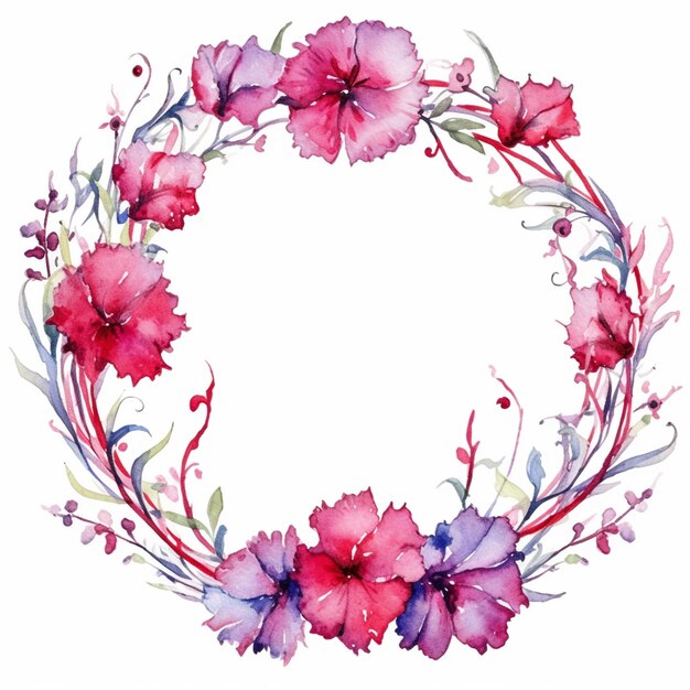 A close up of a wreath of flowers with leaves and berries generative ai