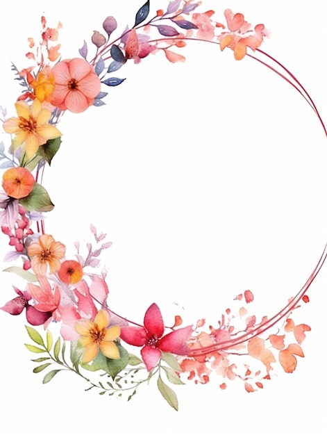 a close up of a wreath of flowers with a white background generative ai