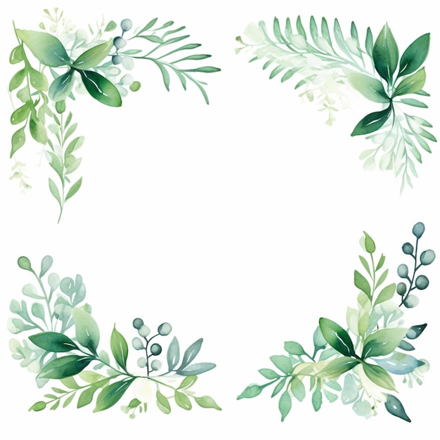 초록색 잎 과 열매 의 꽃줄기 의 클로즈업