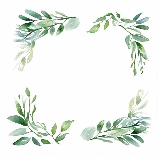 a close up of a wreath of green leaves on a white background generative ai