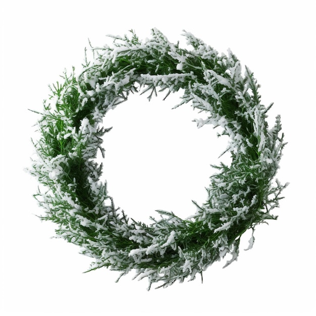 Photo a close up of a wreath of green and white branches generative ai