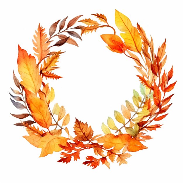 a close up of a wreath of leaves on a white background generative ai