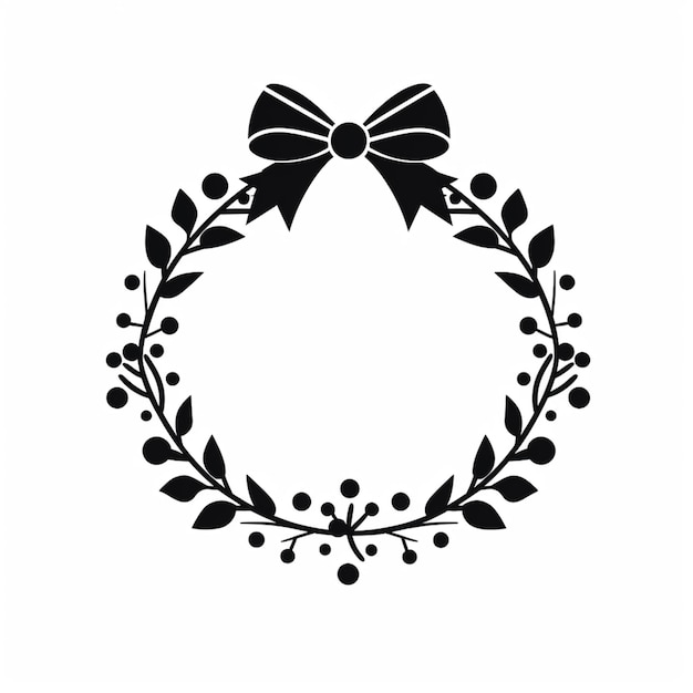 a close up of a wreath with a bow on it generativ ai