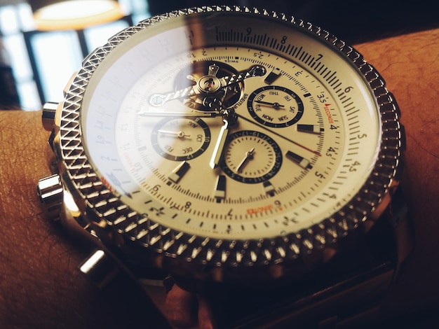 close-up of wristwatch