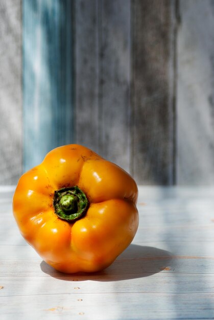 Close-up of yellow bell pepper on table