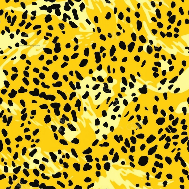A close up of a yellow and black leopard print fabric generative ai