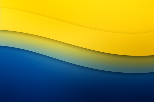 Photo a close up of a yellow and blue background with a wave generative ai
