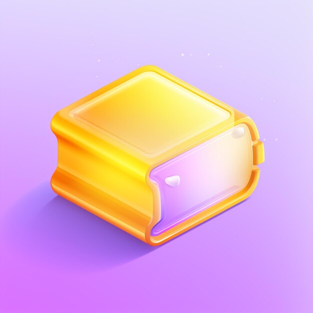 Premium AI Image A close up of a yellow box with a purple background
