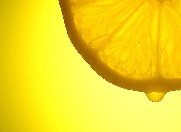 Close-up of yellow citrus fruit slice