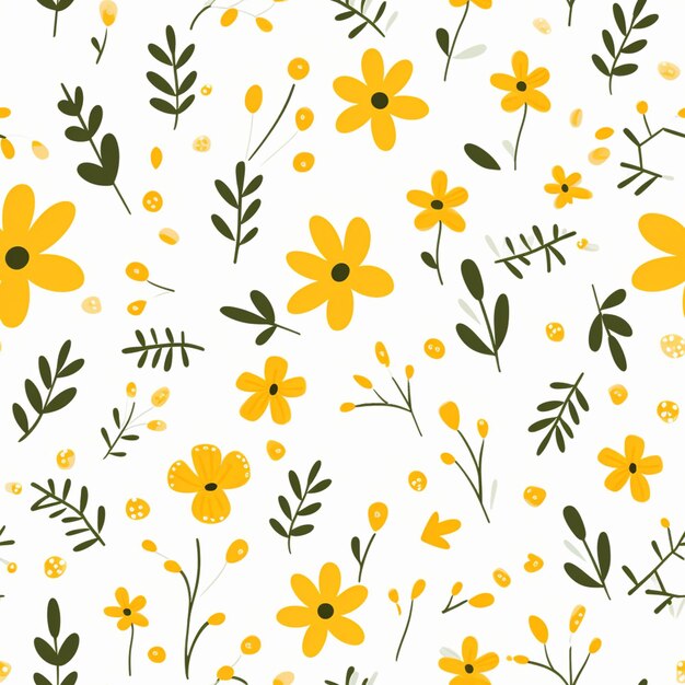 Photo a close up of a yellow flower pattern on a white background generative ai