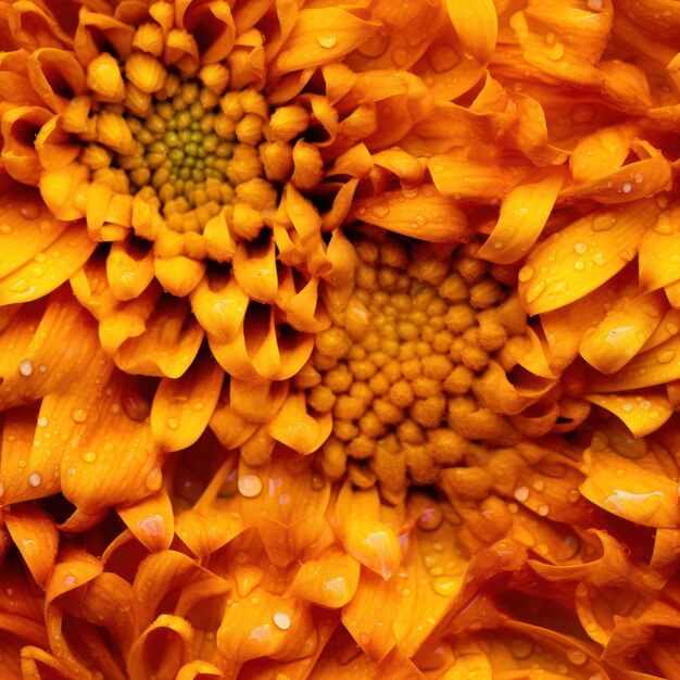 A close up of a yellow flower with water droplets on it