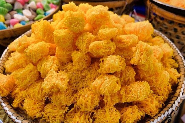 Close-up of yellow flowers in market