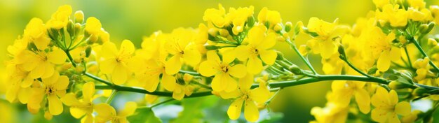 A close up of yellow flowers