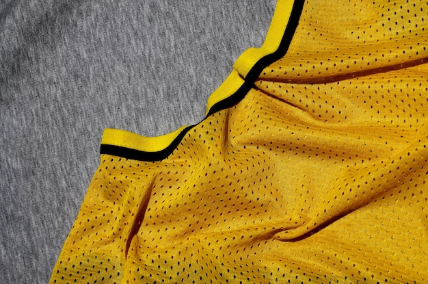 Photo close-up of yellow and gray textile