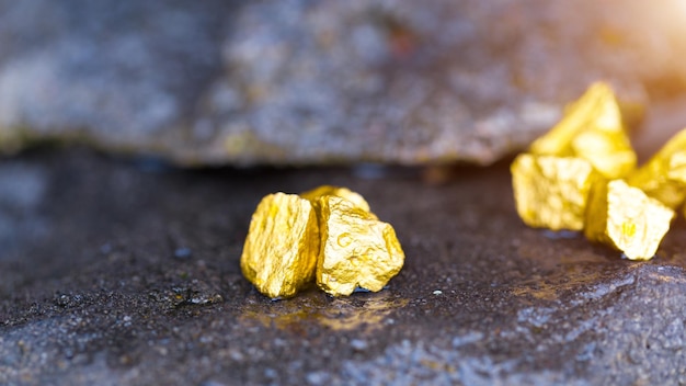 Photo close-up of yellow leaf on rock