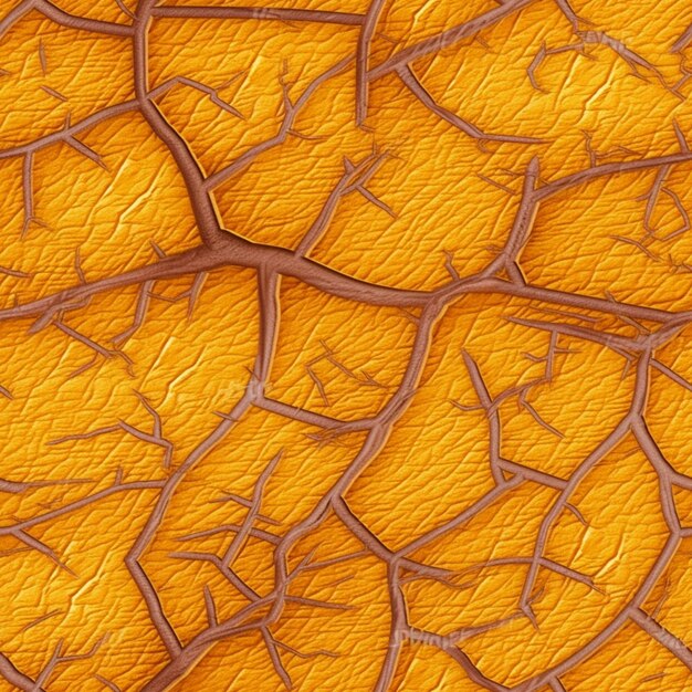 Photo a close up of a yellow leaf with a cracky surface generative ai