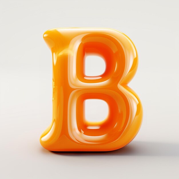 Photo a close up of a yellow letter b on a white background generative ai