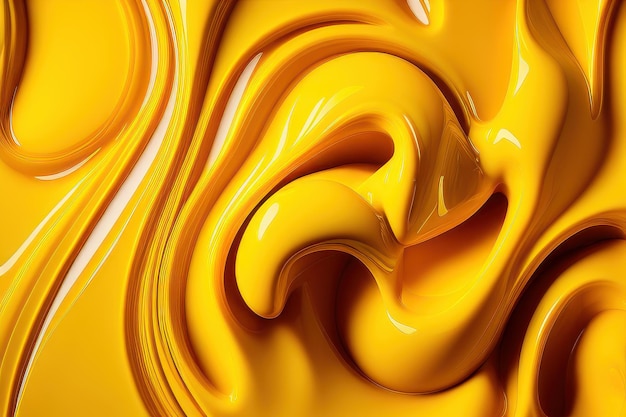 A close up of a yellow liquid texture