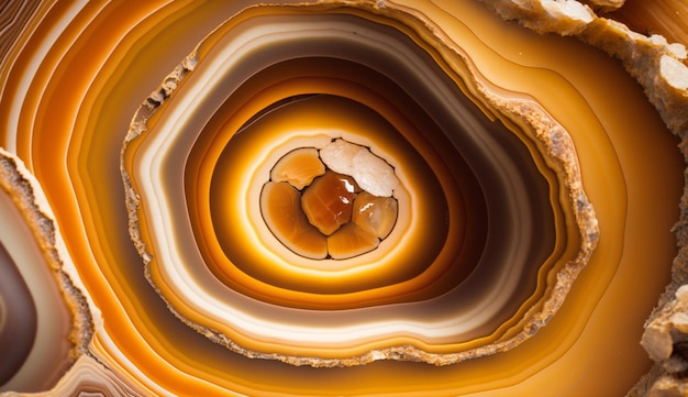 A close up of a yellow and orange agate with the word agate on it