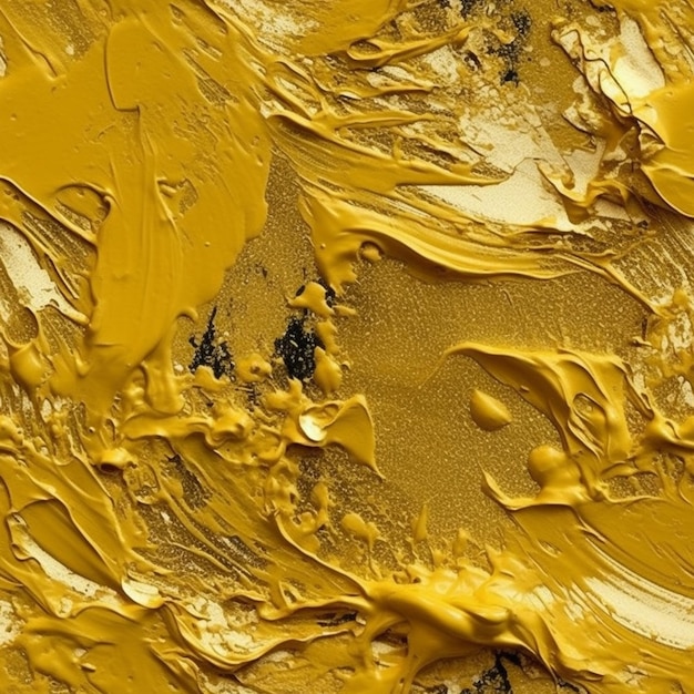 Близкое изображение желтой краски на стене с черным фоном