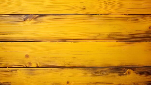 Close up of yellow painted wooden planks