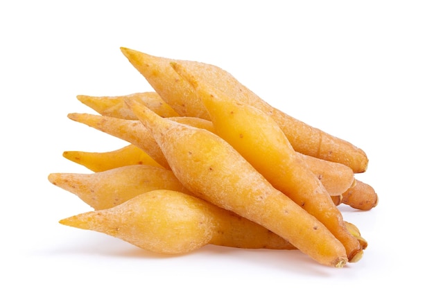 Close-up of yellow pepper against white background