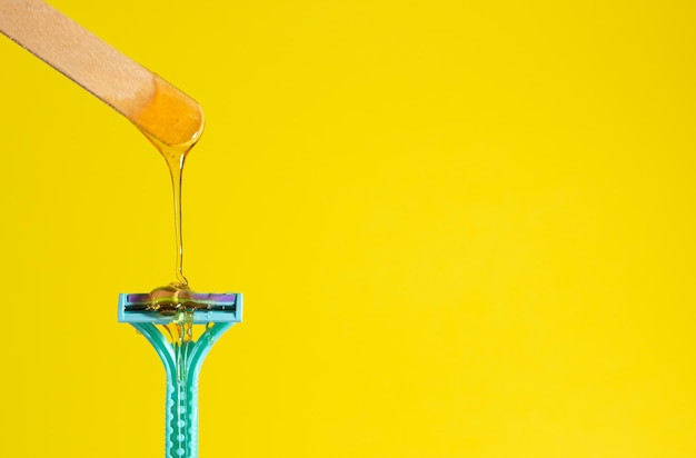 Close-up of yellow pouring water