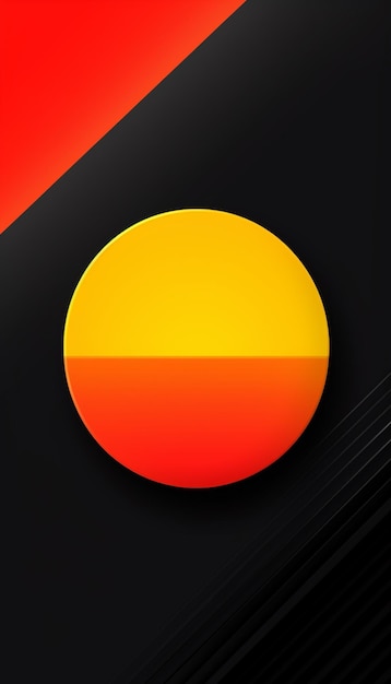 A close up of a yellow and red circle on a black surface generative ai