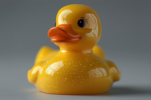 Photo close up of a yellow rubber duck