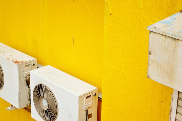 Close-up of yellow wall