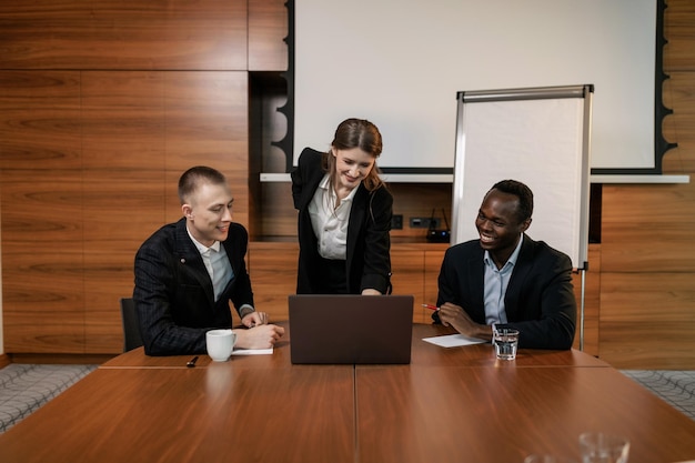 Close up on young business person doing internship