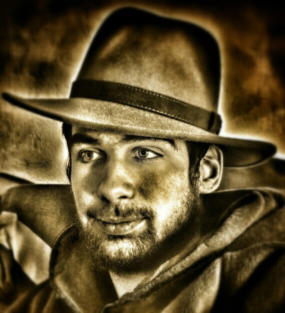 Photo close-up of young cowboy