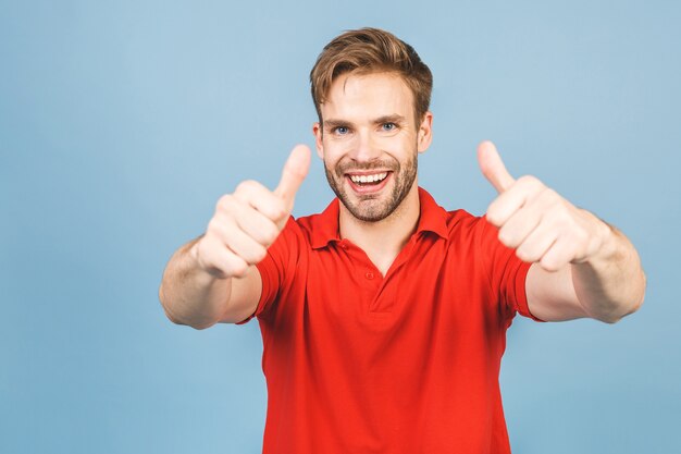 Close up on young handsome man isolated