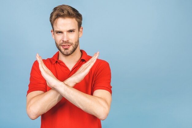 Close up on young handsome man isolated