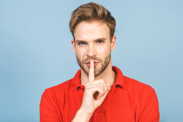 Close up on young handsome man isolated