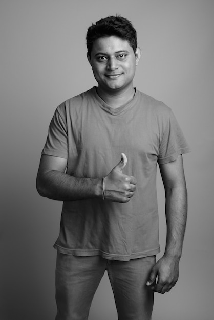 Close up of young Indian man wearing shirt