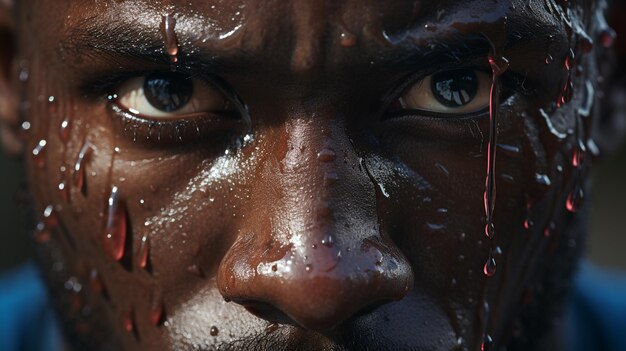 close up of a young man with a glass of water