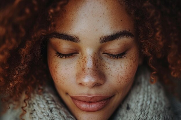 Photo close up young woman thoughtfully kissing woman at home