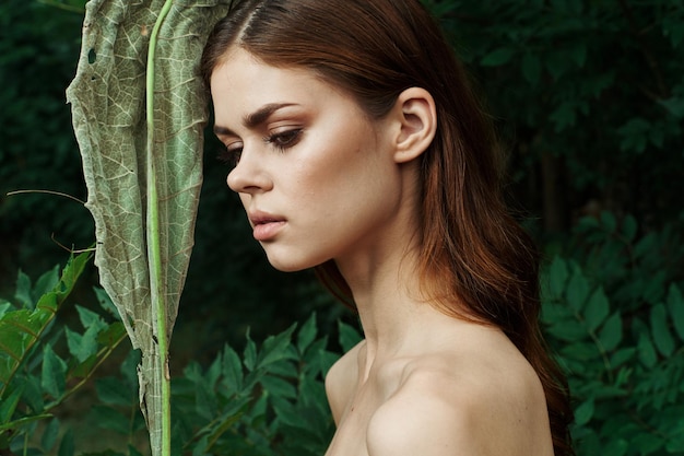 Foto close-up di una giovane donna