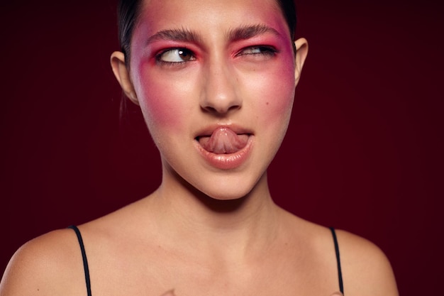 Photo close-up of young woman