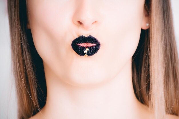 Photo close-up of young woman