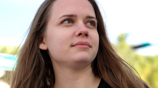 Photo close-up of young woman