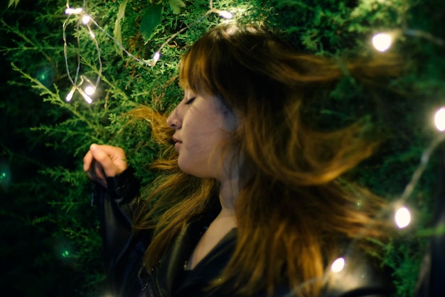 Foto close-up di una giovane donna